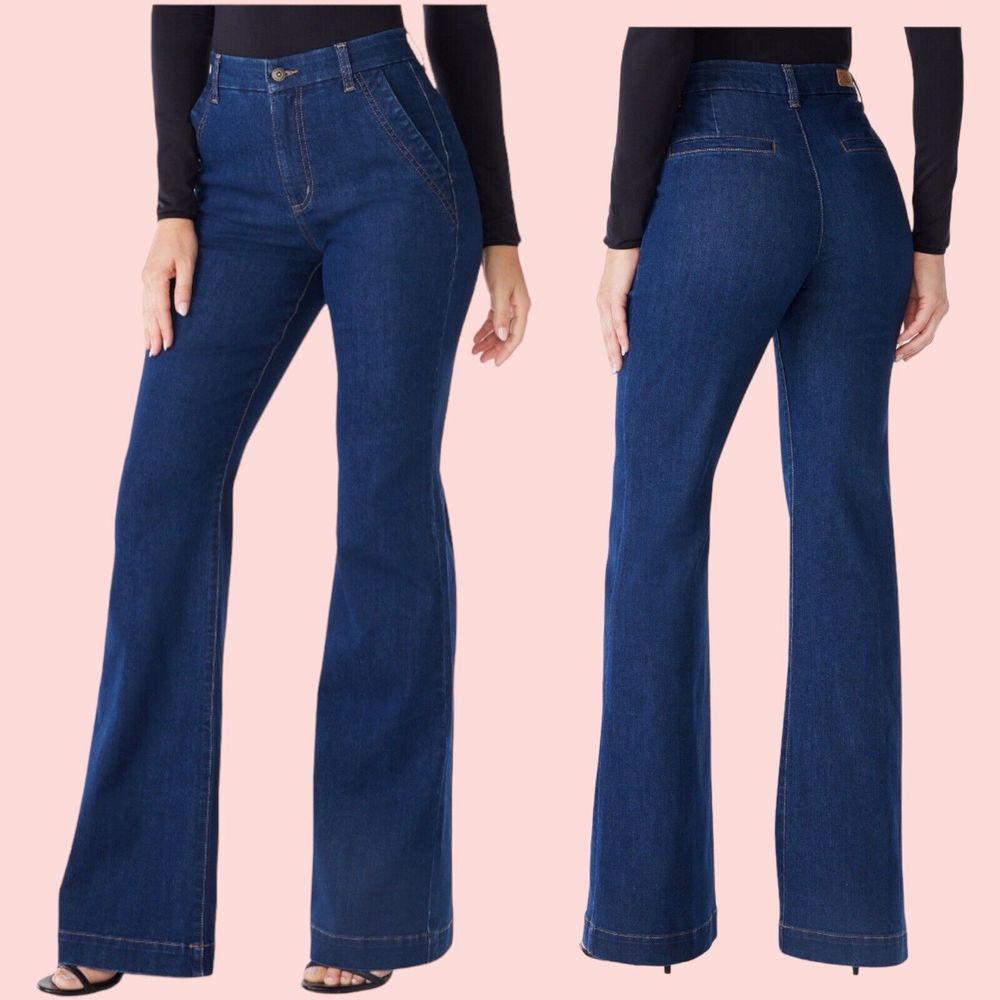 Sofia Jeans by Sofia Vergara Trouser Flare Various Size 8 Dark Wash Women NWT - Picture 8 of 13